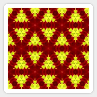 Red Yellow Chysanthemum Pattern Number 11 Sticker